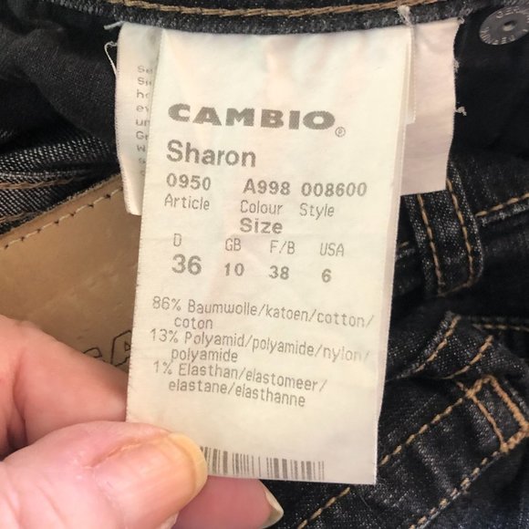 CAMBIO Sharon High Rise Straight Leg Black Jeans 6 - Picture 11 of 14